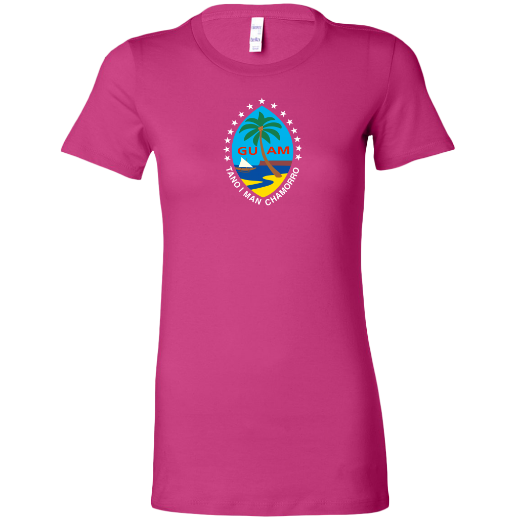 Guam Color Seal with Stars-Bella Women's Tee