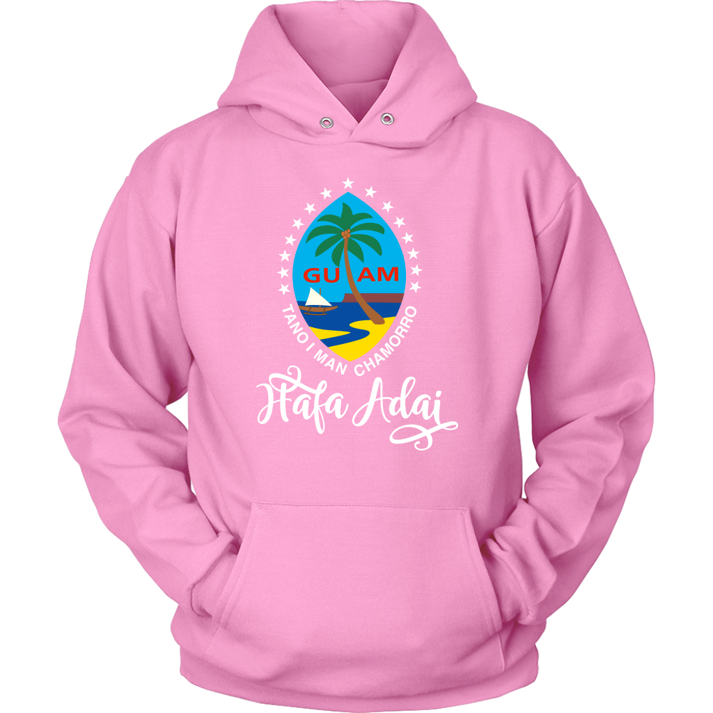 "Hafa Adai" with Colorful Guam Seal and Stars hoodie